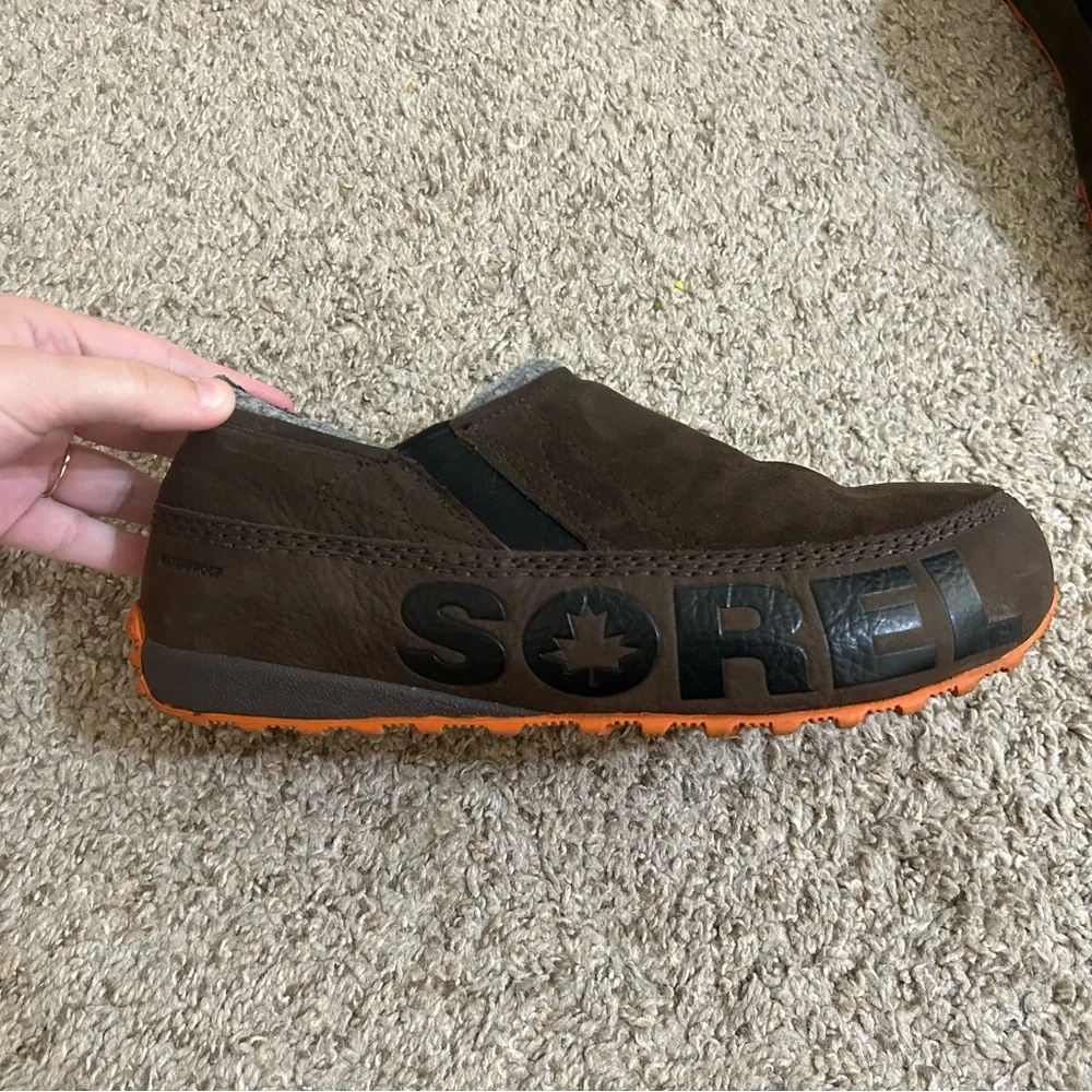 Sorel Fairbanks Arctic Slip-on Shoes Mens Size 8 Brown Leather Winter Waterproof